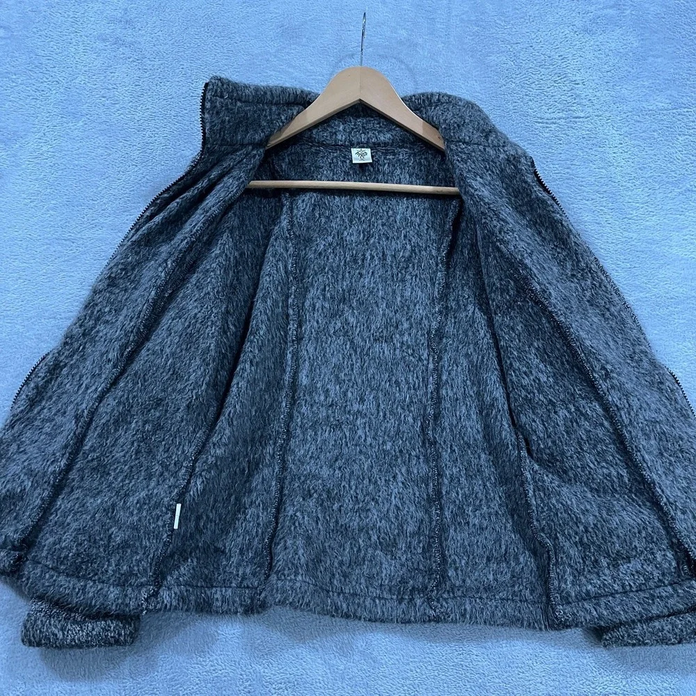 Vintage PrAna Jacket Women Medium Fleece Gray Outdoors USA Cottage Barn Full Zip